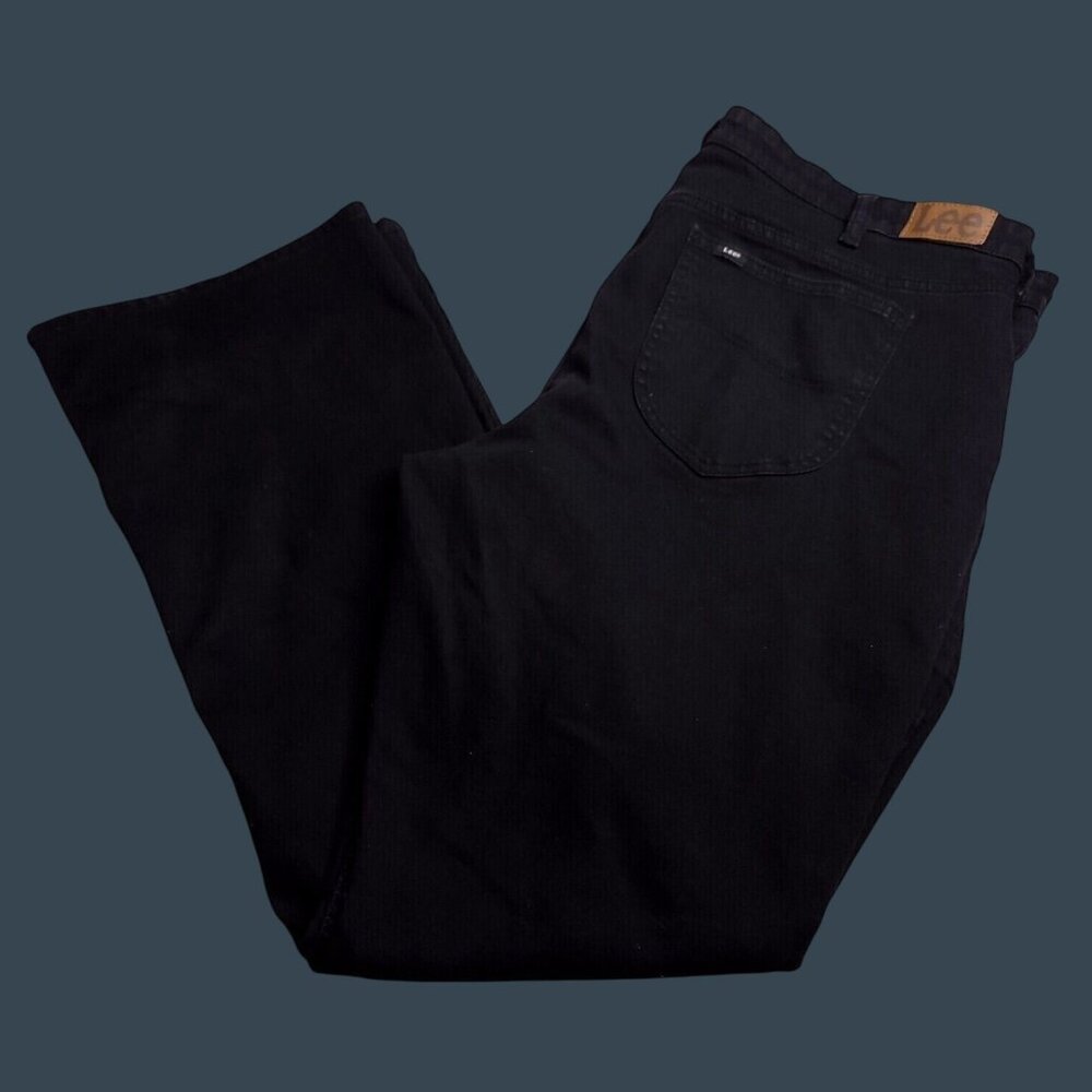 Lee Womens Bootcut Jeans 24 Plus Mid Rise Black Denim Stretch